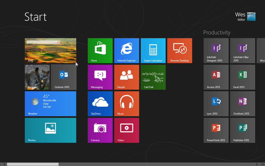 Windows Start screen